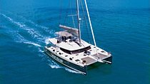 Santorini Luxury Catamaran Day Cruise with BBQ,drinks,transfer