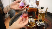 Liquer tasting in Polykala's Distillery Show Room in Athens