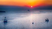 Private Catamaran Beautiful Day around Santorini via Red beach