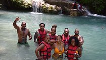  Blue Hole Waterfalls + Bamboo River Rafting Tour from Ocho Rios