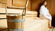 Private Eco Wood Burning Sauna Bathing including Massage with Eucalyptus Leaves 