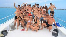 Isla Mujeres party on board! Catamaran, Snorkel & Downtown