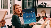 Paint and Free Flowing Wine Art Class in Rome