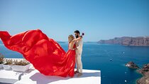 Flying Dress Photoshoot in Santorini