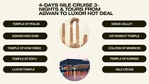 4-Days Nile Cruise 3-Nights & Tours From Aswan To Luxor Hot Deal 