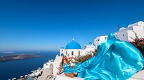 Santorini Flying Dress Photography