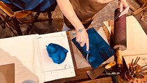Hand made print on Lake Como silk and Villa Melzi Gardens 