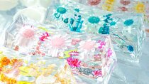 Making Herbarium chopstick rests with dried flowers in Tokyo