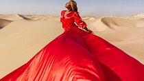 Private Flying Dress Photoshoot Dubai on Desert