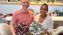Handmade wreath experience using tatami mat edges in Tokyo