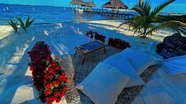 romantic picnic with a view of the caribbean sea