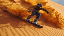 Sandboarding in the desert near Agadir