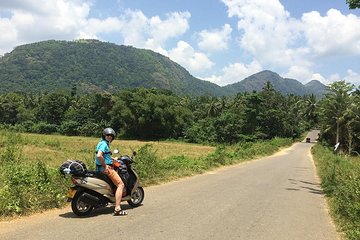 scooter and hiking trip in the rainforest