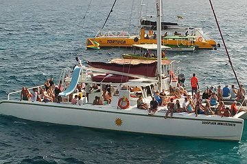 Negril seven Miles Beach| Rick's Café Sun Set | with Open Bar Catamaran is fun: