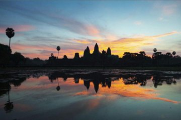 Sunrise over Angkor Wat Temple in Siem Reap