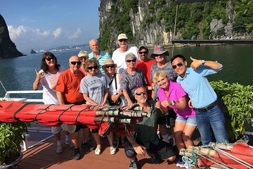 Small Group Halong Islands, Cave, Kayak. Seafood Lunch. Transfers