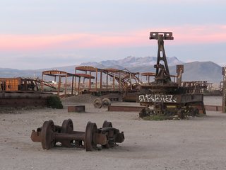 Sunset and Stargazing at Train Cemetery (Cementerio de Trenes) from Uyuni