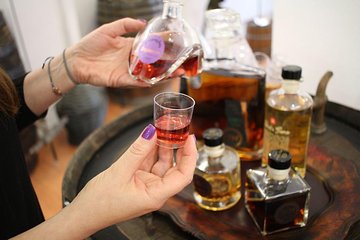 Liquer tasting in Polykala's Distillery Show Room in Athens