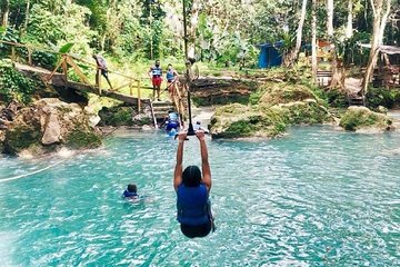 Blue Hole Secret Falls and River Tubing Private Tour