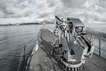 Battleships of WWII at Pearl Harbor from Big Island