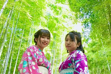 Visit to secret bamboo street with antique kimonos!