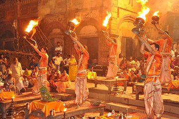 Varanasi Day Trip with Chaukhandi Stupa, Dhamek Stupa and Ganga Aarti Ceremony