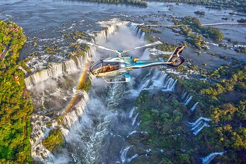 Panoramic Helicopter Flight over Iguassu Falls