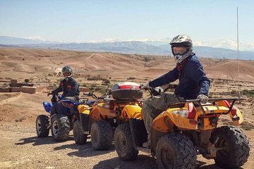 Quad biking in the road to the dam in Marrakech