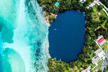 DISCOVER BACALAR Full Day Tour to the 7 Colors Lagoon, Cenotes and Pirates Route