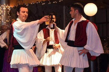 Athens by night. Small walking and musical show.