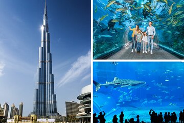 Burj Khalifa, Dubai aquarium and Underwater zoo Combo