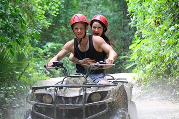 ATV Adventure Ride! With Cenote Swim and Ziplines (Shared ATV) + Round Transport