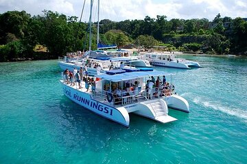  Dunn's River Falls Party Cruise, Blue Hole with Snorkeling, free beverages