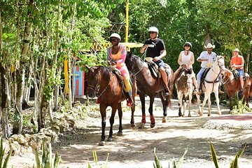 Horseback Riding Tour with ATV, Ziplines Cenote and Lunch