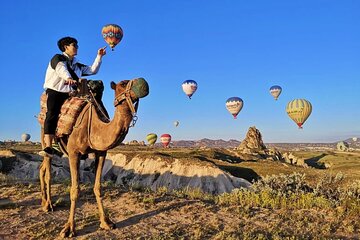 Panoramic Cappadocia View With The Camel Ride