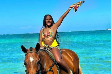 Dunn's River Falls Climb, Zipline and Horseback Riding Private Tour