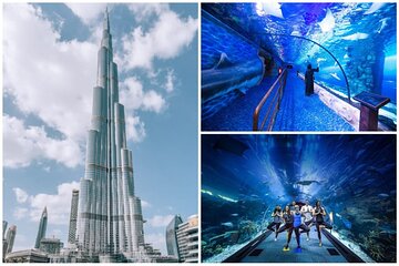 Burj Khalifa, Dubai Aquarium and Underwater Zoo Combo Admission Tickets