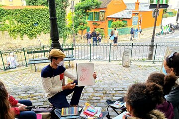 Drawing workshop / creative notebook during an unusual walk in Montmartre