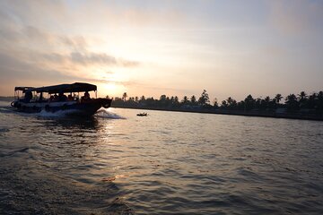 Boat tour visit 3 pagodas, Ancient house, see sunset on mekong river