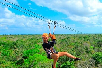 Zipline & Cenote Swim & Shared ATVS only From Playa del Carmen