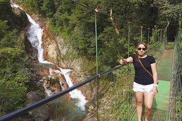 5 in 1 sloth, Rainforest, waterfalls, hanging bridges, volcanic activity tour.