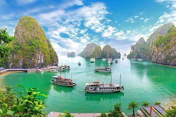 Halong Bay Full-Day Cruise with Guide,Lunch,Meal,Cave & Island