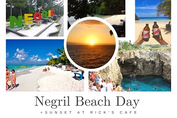 Negril Private and Public Beach with Ricks Cafe from Montego Bay