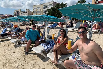 Ultimate Great Bay Beach Day Chairs, Umbrella and Beverages 