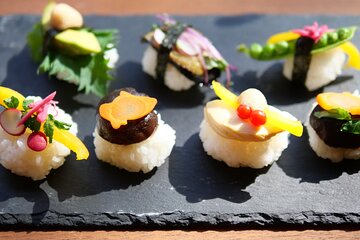 Vegan Edible Flower Sushi Making and Vegetable Tour in Kyoto