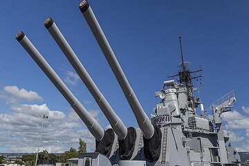 Battleships of WWII at Pearl Harbor from Kauai