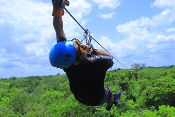 ATV adventure, Ziplines, Cenote Swim, Snack & Transport Included.