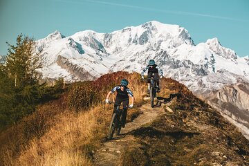 Point of view on the glaciers of Chamonix by electric mountain bike