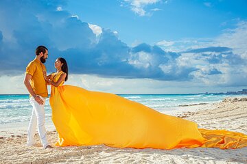 Flying dress photoshoot in Cancun 