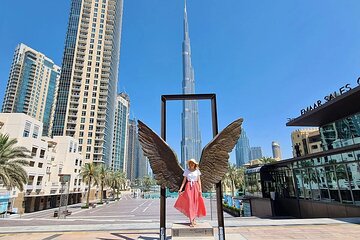Dubai Modern Walking Tour, Burj Lake Ride, Fountain Show & Souks